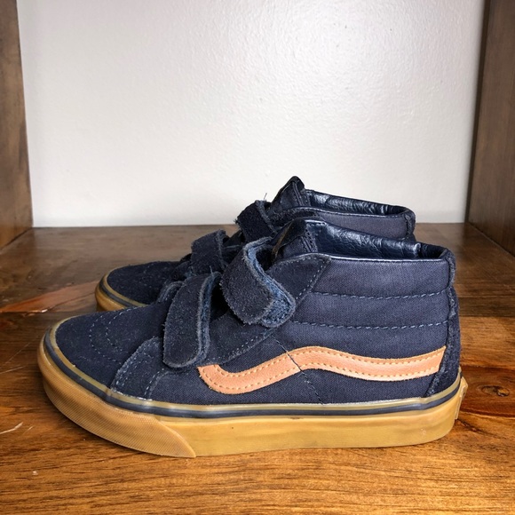 velcro vans navy blue